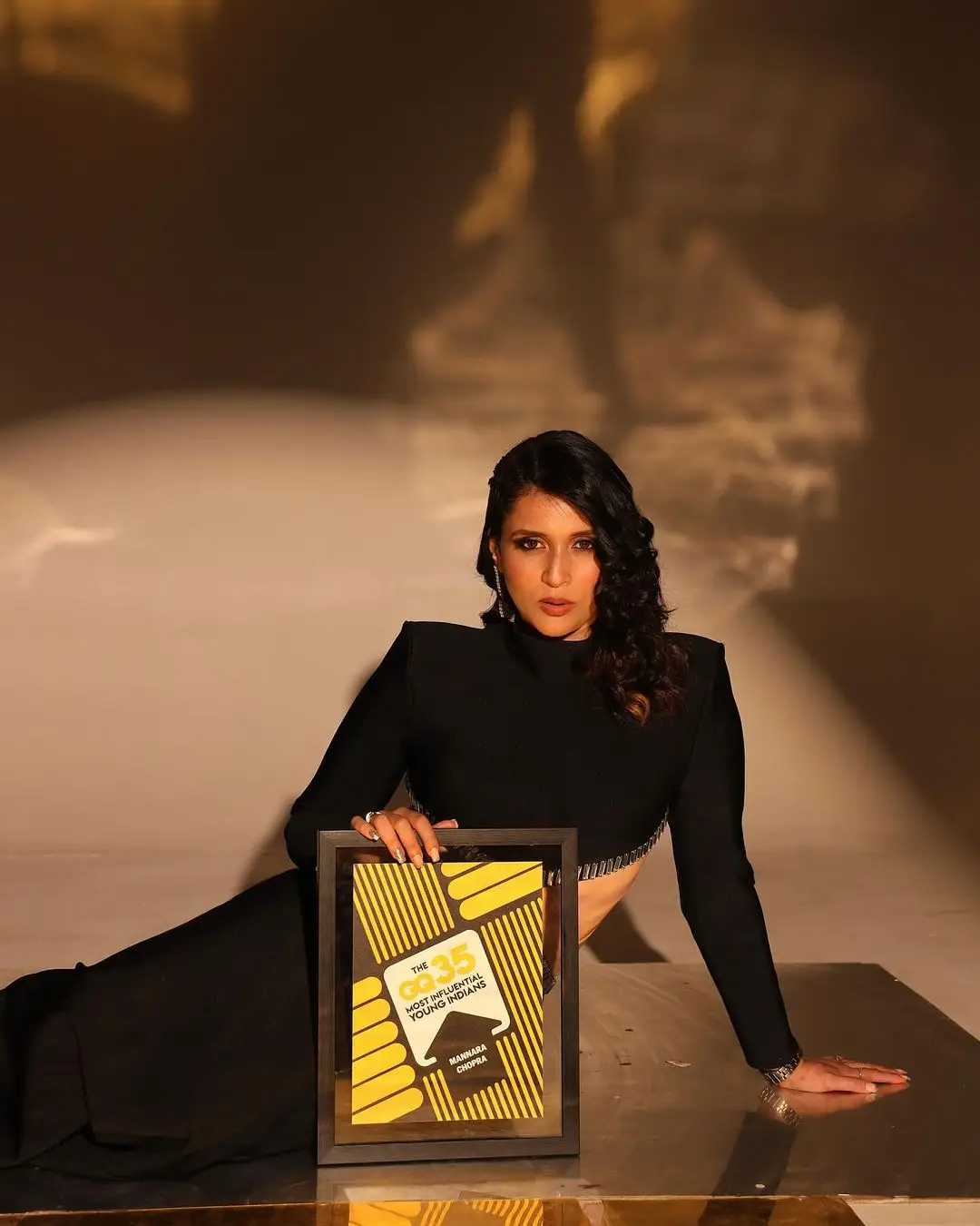 Tollywood Actress Mannara Chopra in Black Dress